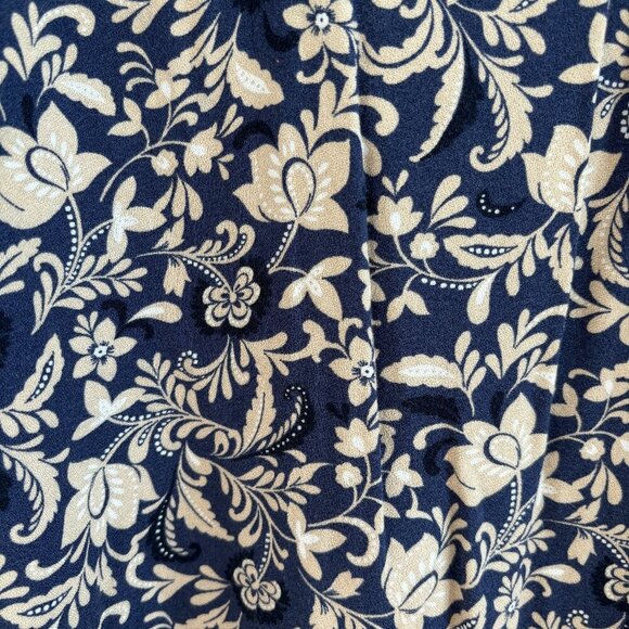 Old Navy Womens Blue Tan Paisley Long Sleeve‎ V-Neck Top Size Small - Picture 6 of 6